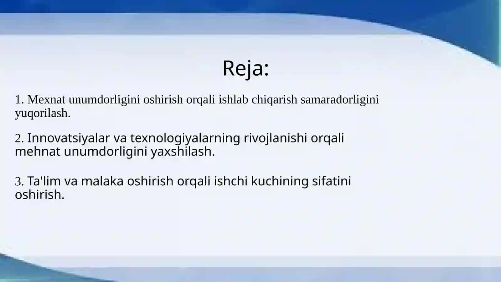 Mexnatunumdorligini oshirish 2