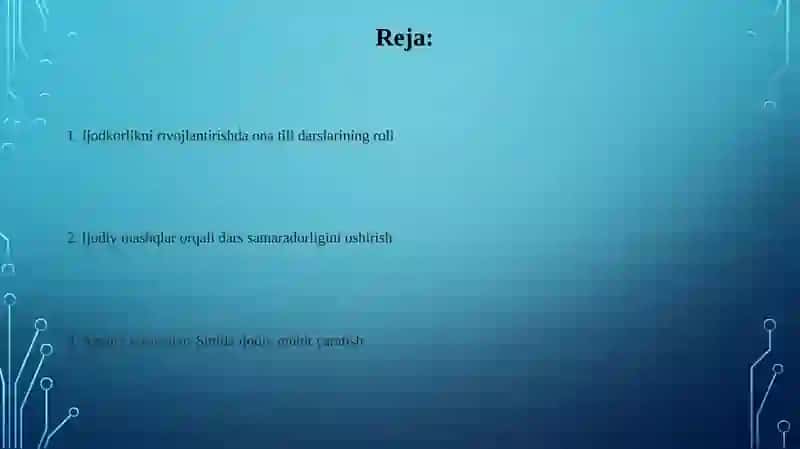 Ijodkorlikni o'rgatishda mashqlarning roli 2