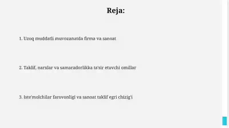 Firma va tarmoqning uzoq muddatli muvozanati 2
