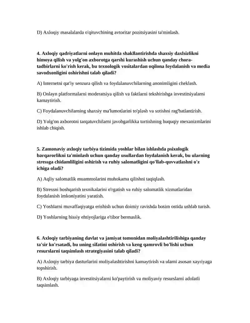 Zamonaviy axloqiy tarbiyaning yutuqlari va kamchiliklari 2