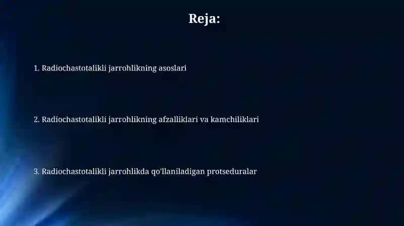 Radio to'lqinli jarrohlik 2