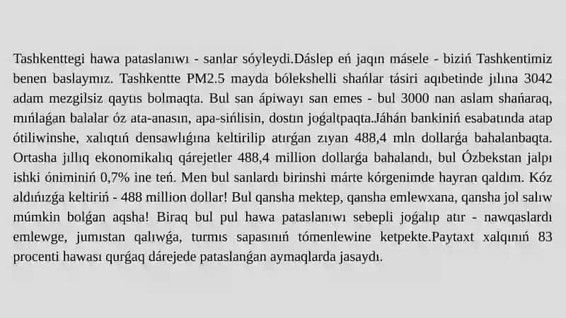 Tashkenttegi Hawa Pataslanıwı 2