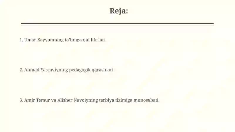 Ahmad Yassaviyning pedagogik qarashlari 2