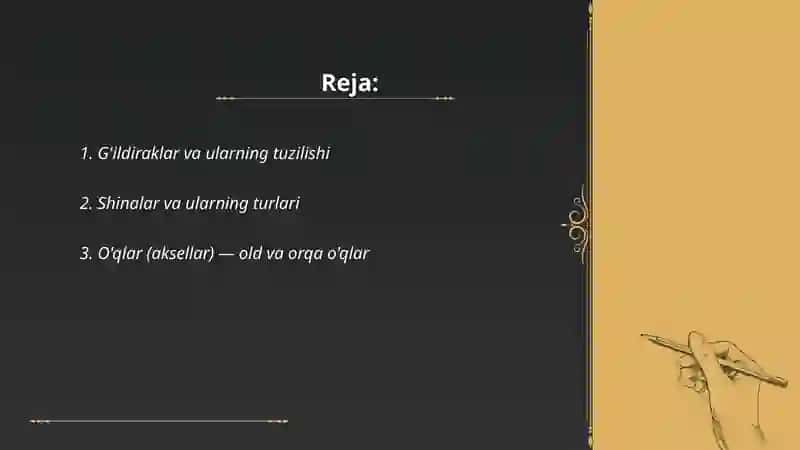 Mashinalarning yurish qisimlari 2