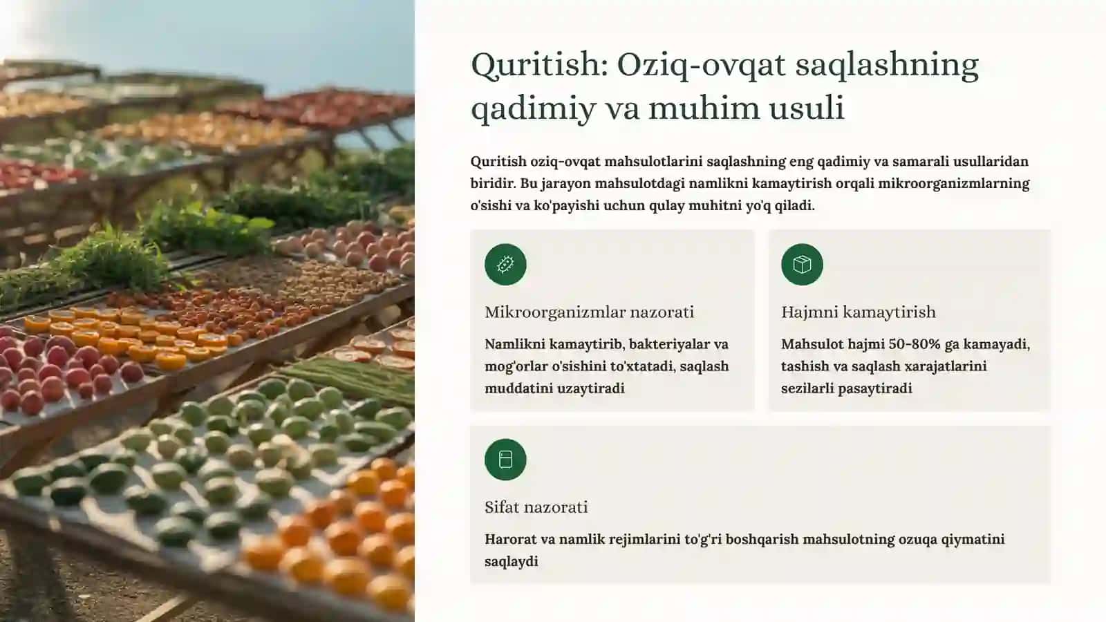 Quritish Texnologiyasi va Sifatini Oshirish Usullari 2