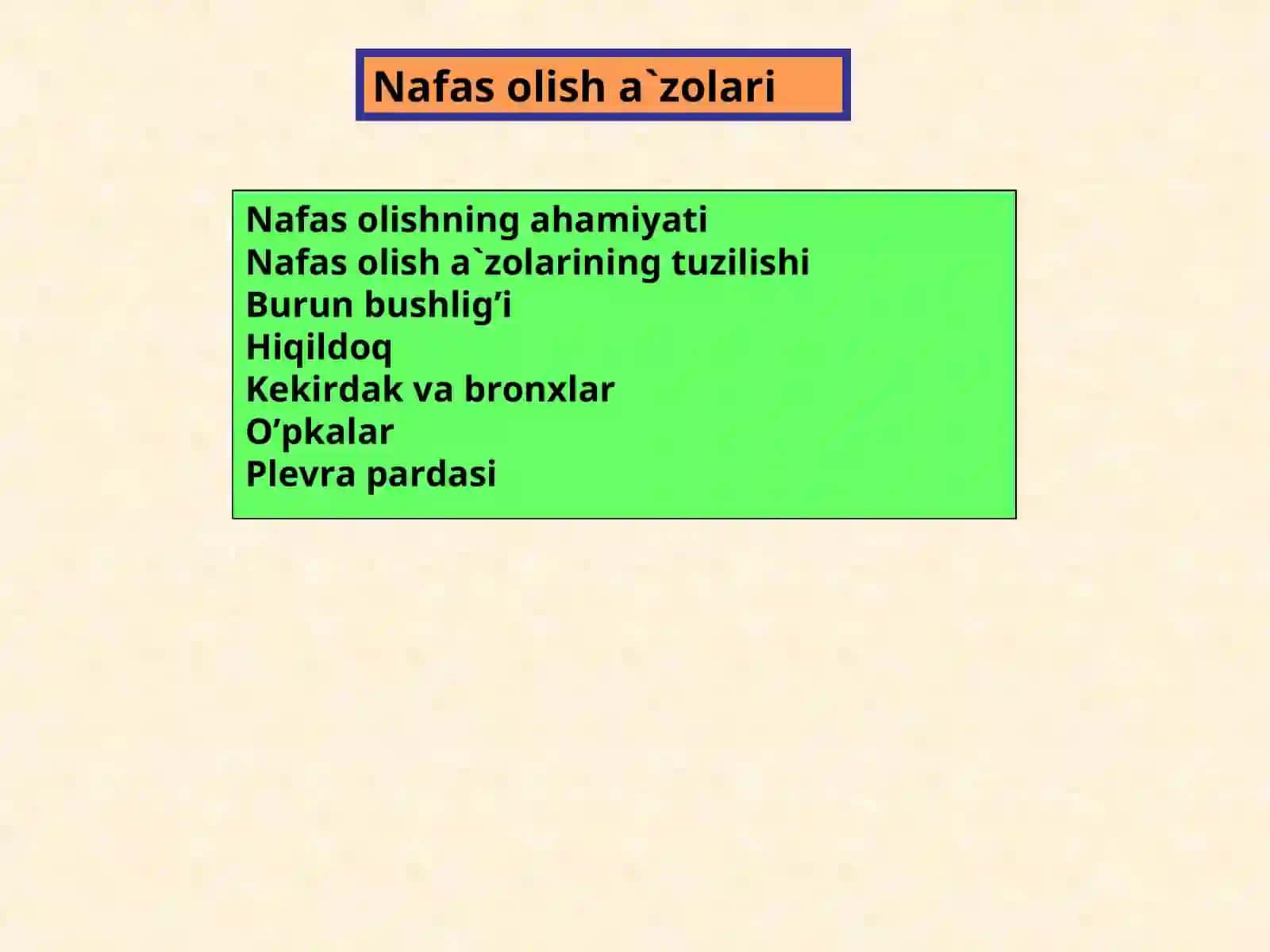 Nafas olish tizimi 2