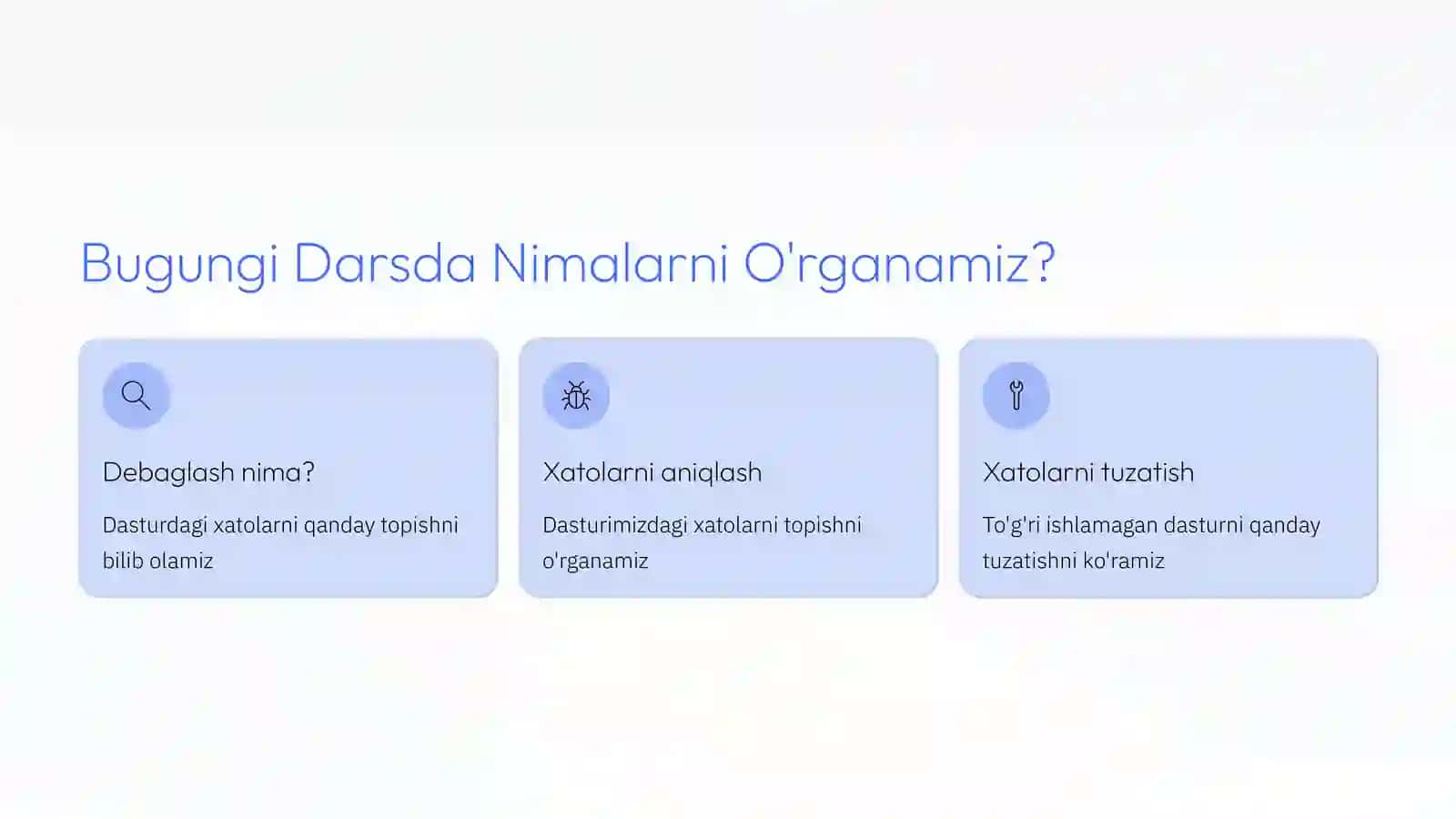 Debaglash — Dasturdagi Xatolarni Topish va Tuzatish 2