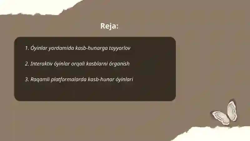 Óyinlar orqali kasb-hunarga yónaltirish 2