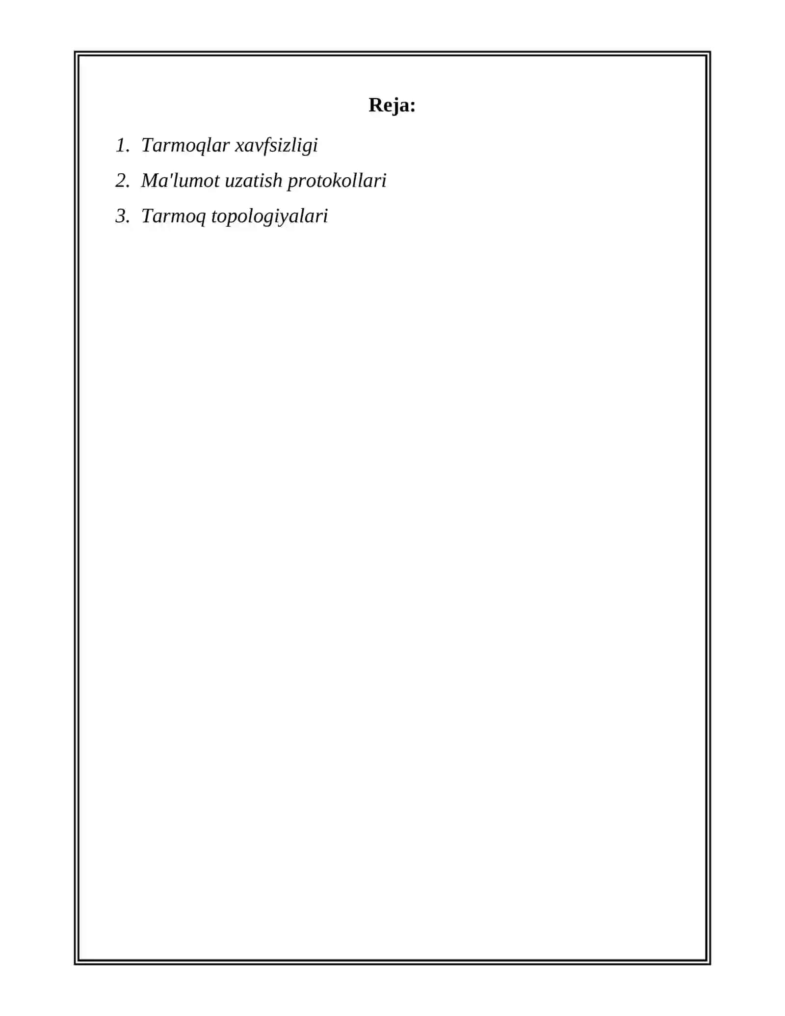 Tarmoqni administratorlashning tipik masalalari 2