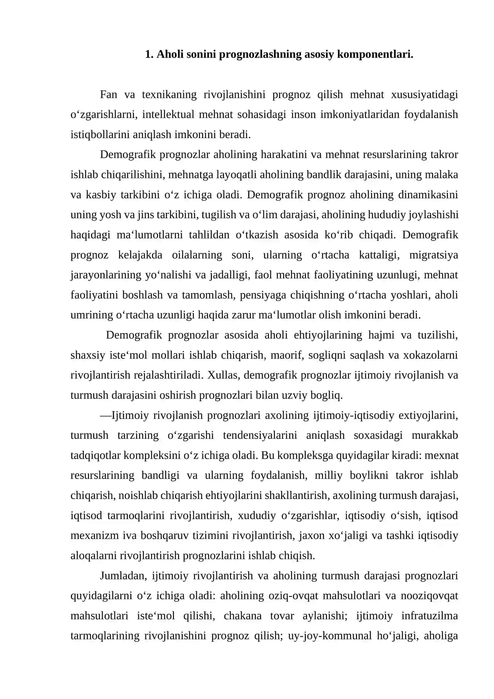 Demografik prognozlash 2