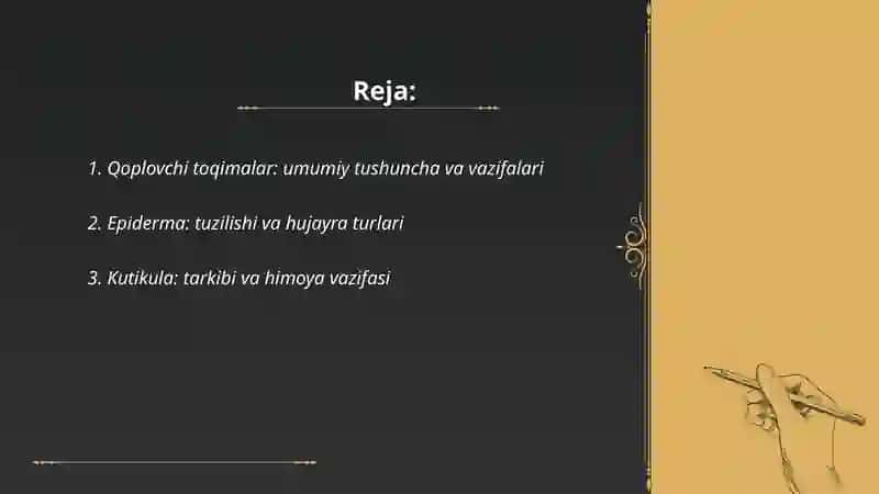 O'simlikning qoplovchi toqimalari 2