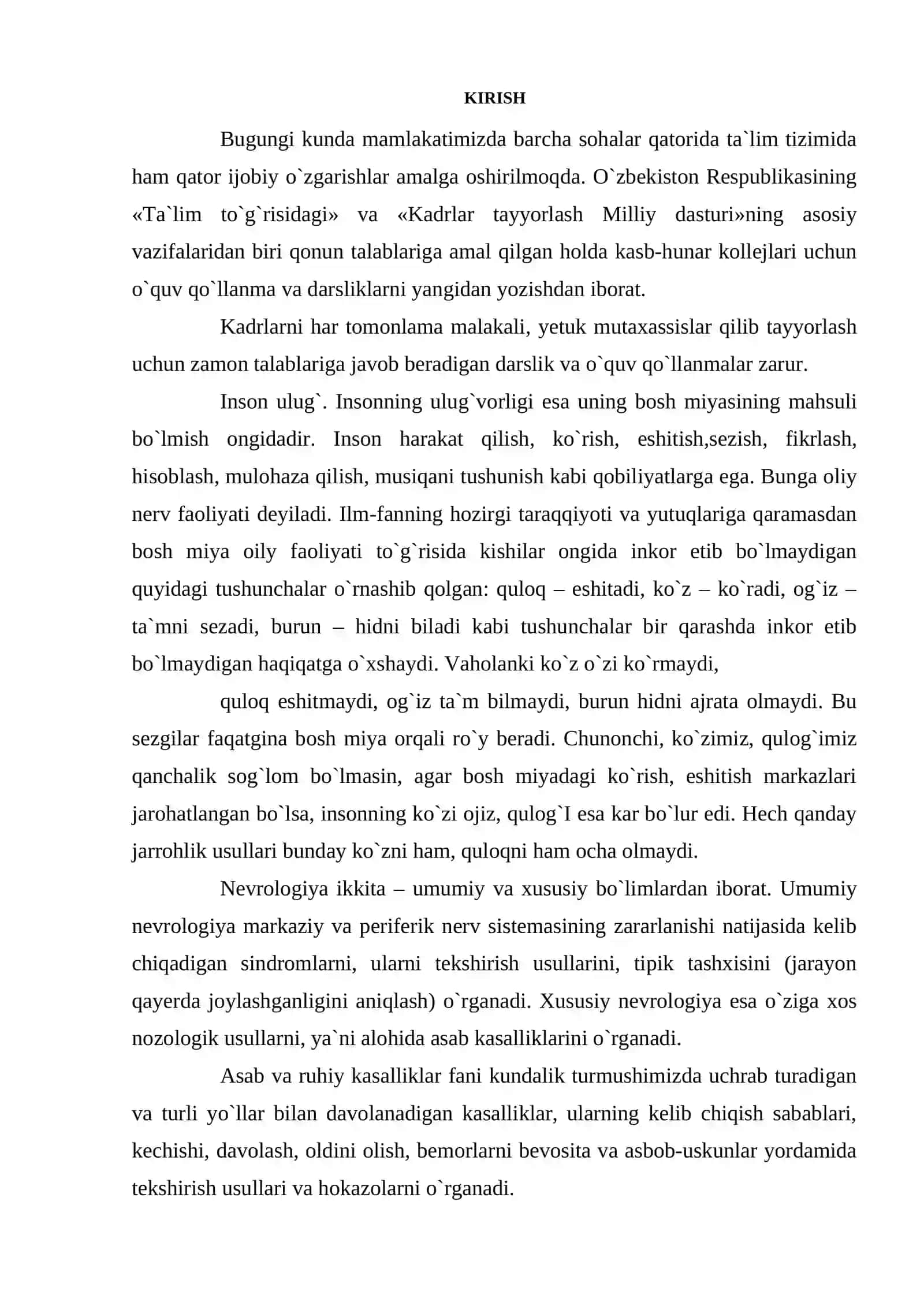 Nevropatologiya va psixiatriyaning rivojlanish tarixi 2