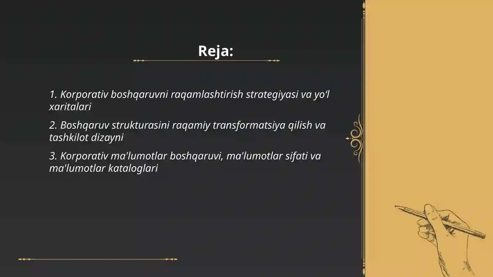 Korporativ boshqaruvni raqamlashtirish, zamonaviy texnologiyalar va tendensiyalar 2