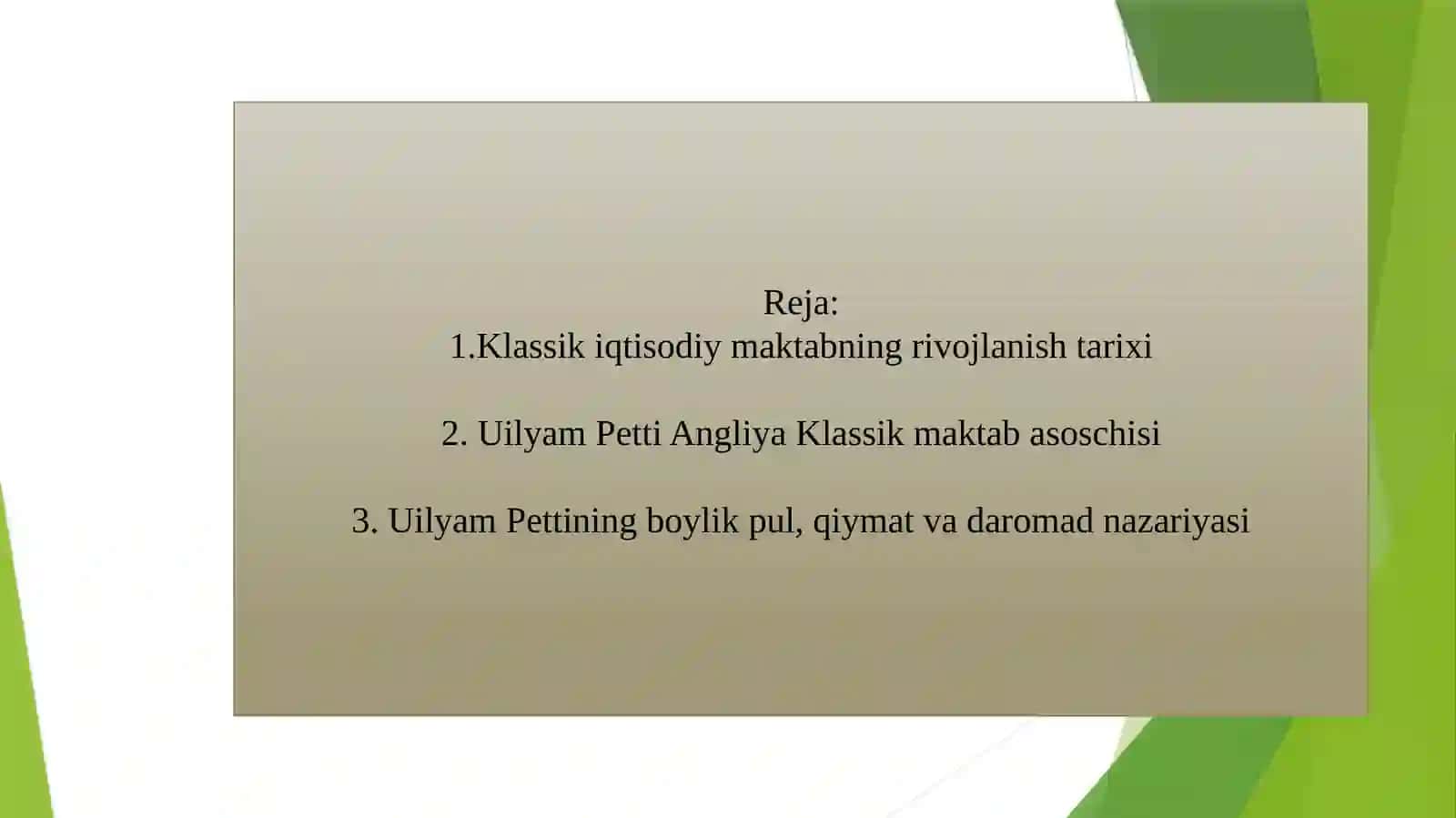 Uilyam Pettining iqtisodiy ta’limoti 2