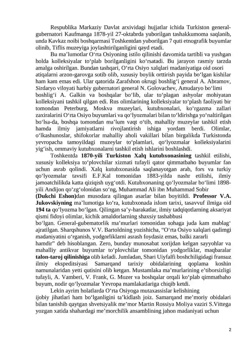O‘zbekistonda Muzey Ishi Tarixi 2