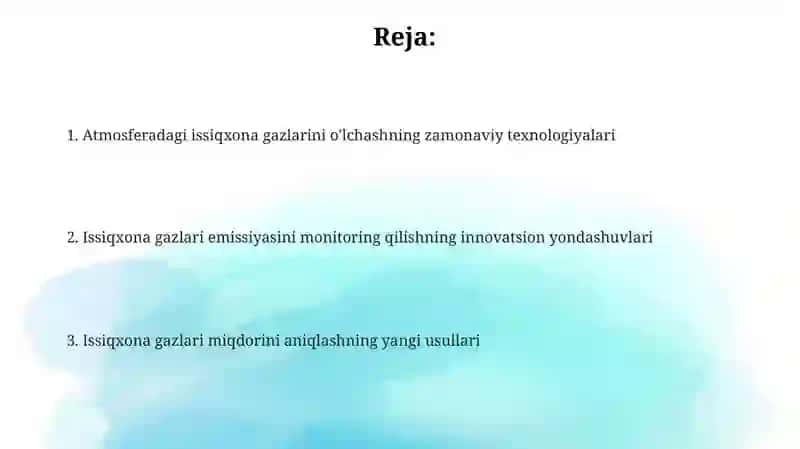 Issiqxona gazlarini aniqlashning yangi usullari 2