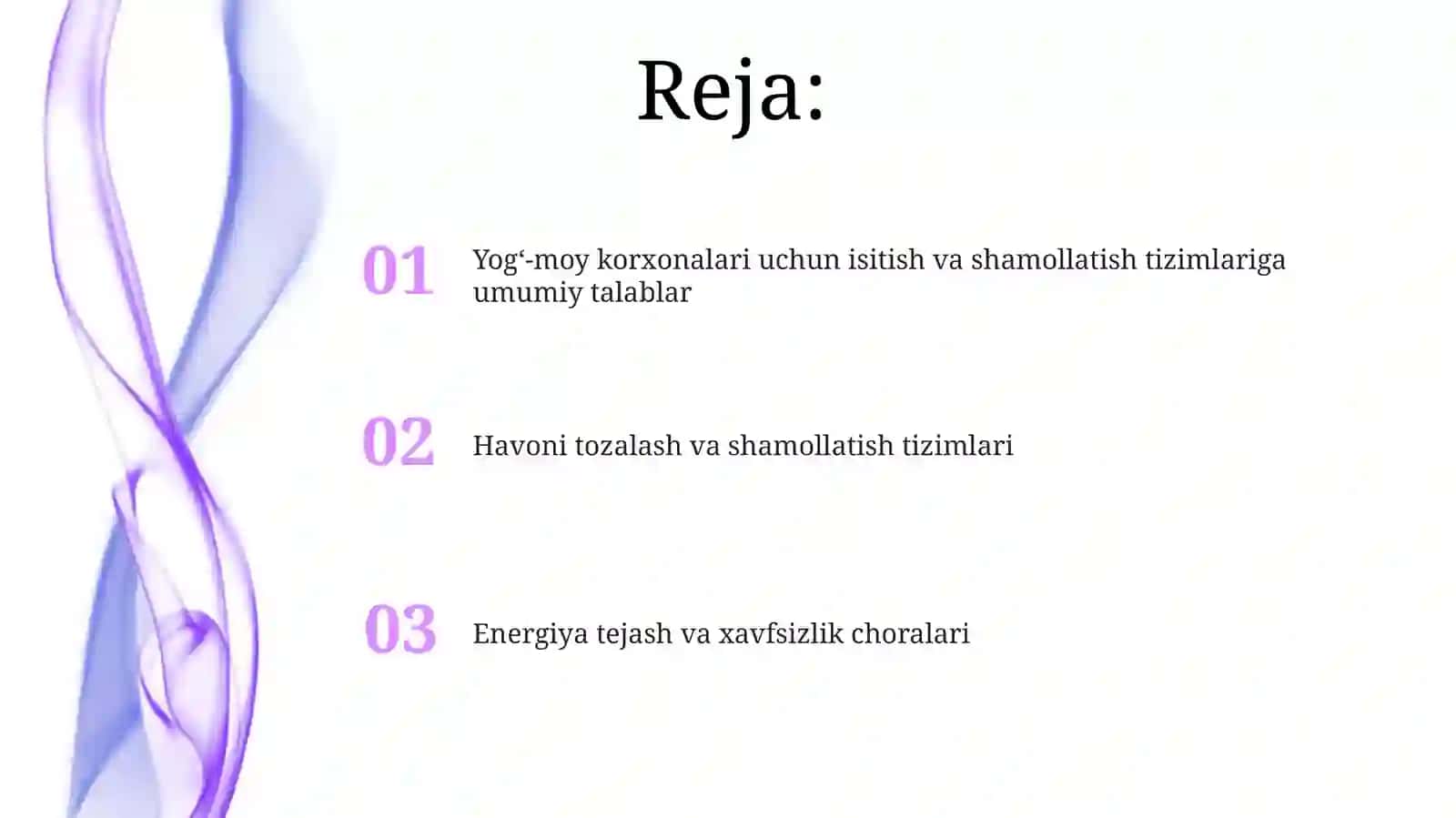 Yogʻ moy korxonalari isitish va ventilyatsiya tizimlari 2