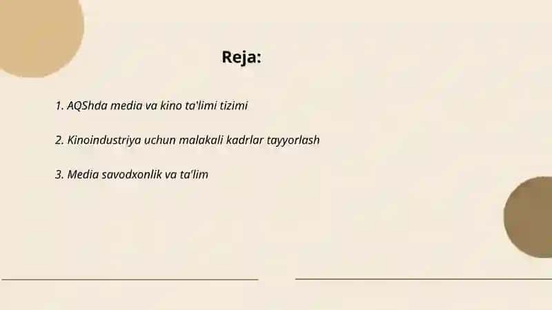 AQShda media va kino ta'limi tizimi 2