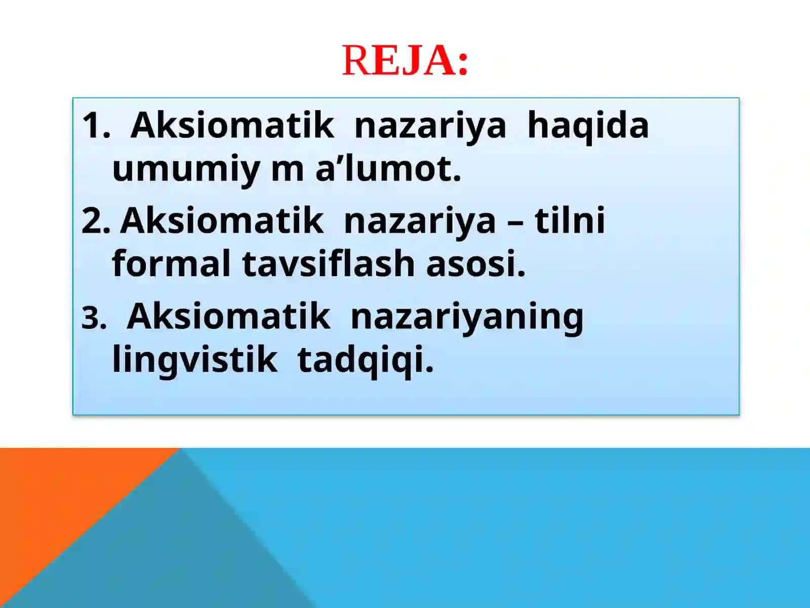 O’zbektiligrammatikasining aksiomatik nazariyasi 2