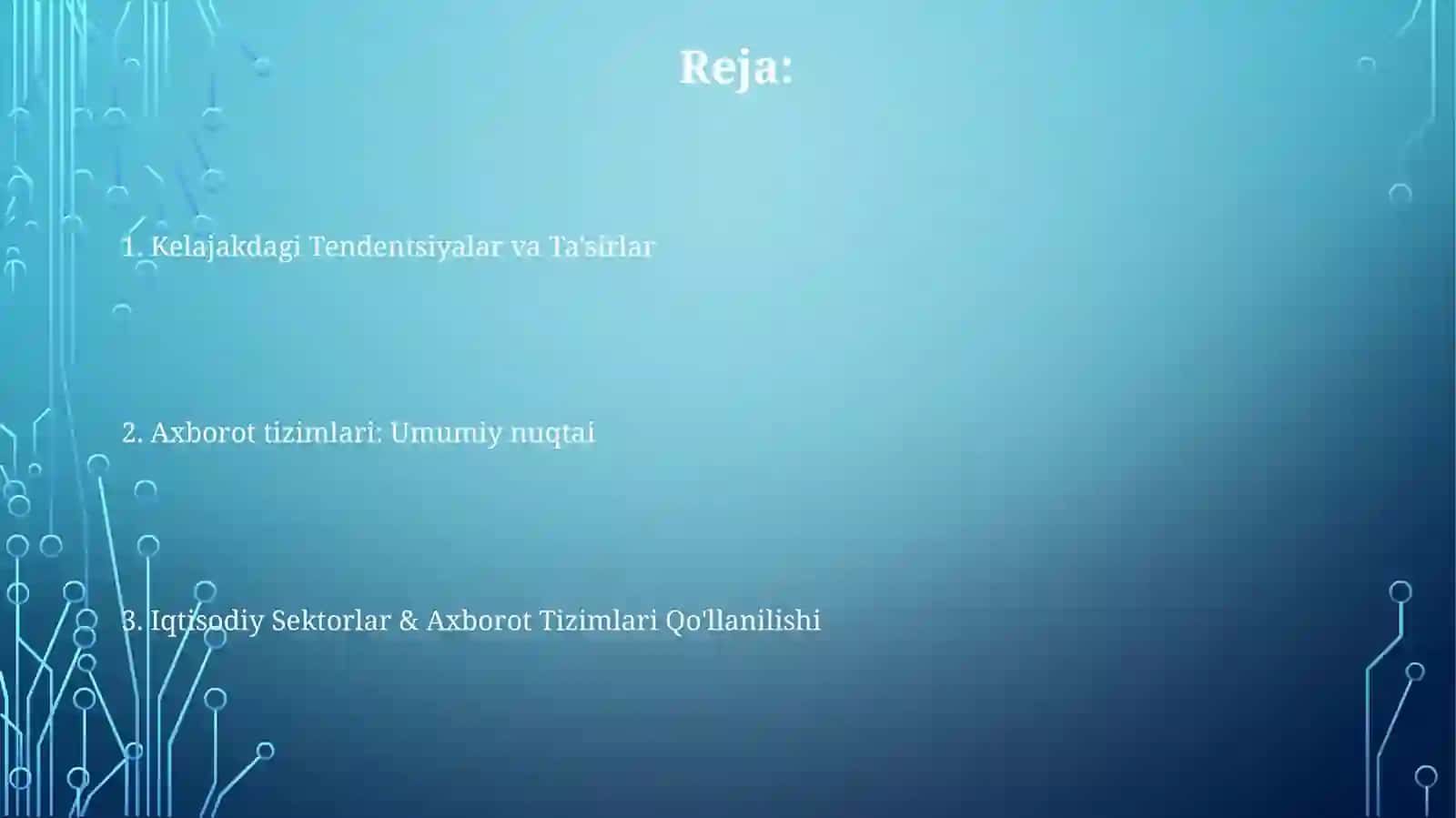Iqtisodiy tarmoqlar 2