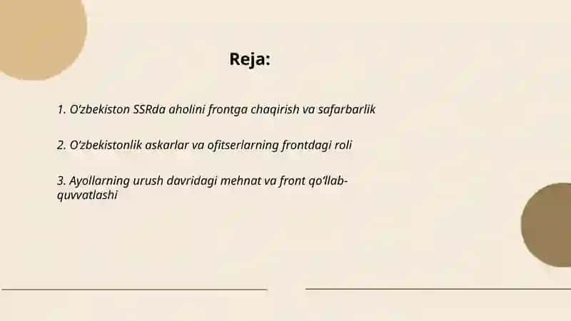 Oʻzbekistonning ikkinchi jahon urushiga tortilishi 2