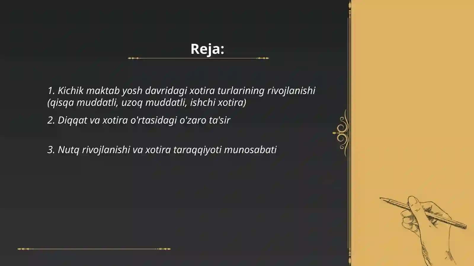 Kichik maktab yosh davridagi xotira taraqqiyoti 2