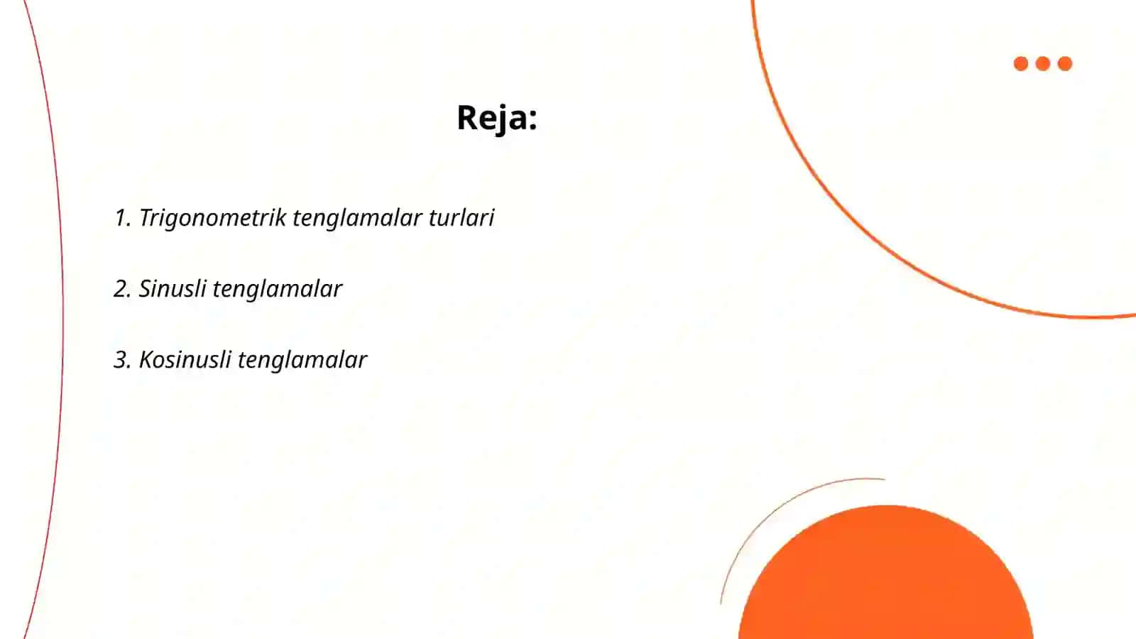 Trigonometrik tenglamalar 2