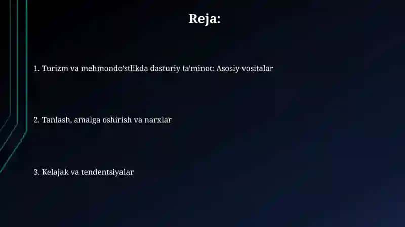 Turizm va mehmondo'stlikda dasturiy mahsulotlar 2