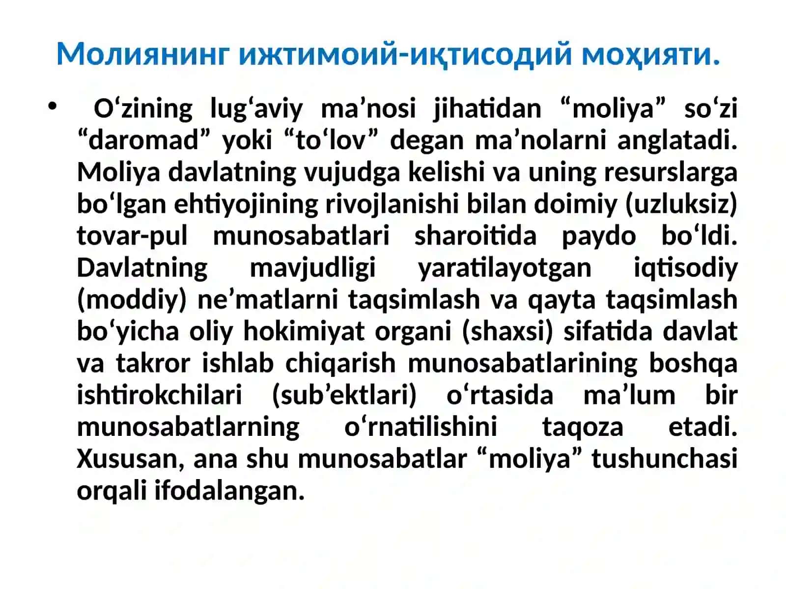 Molira asoslarifanigakirish 2