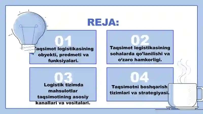 Qishloq xo’jaligida taqsimlash logistikasi. 2