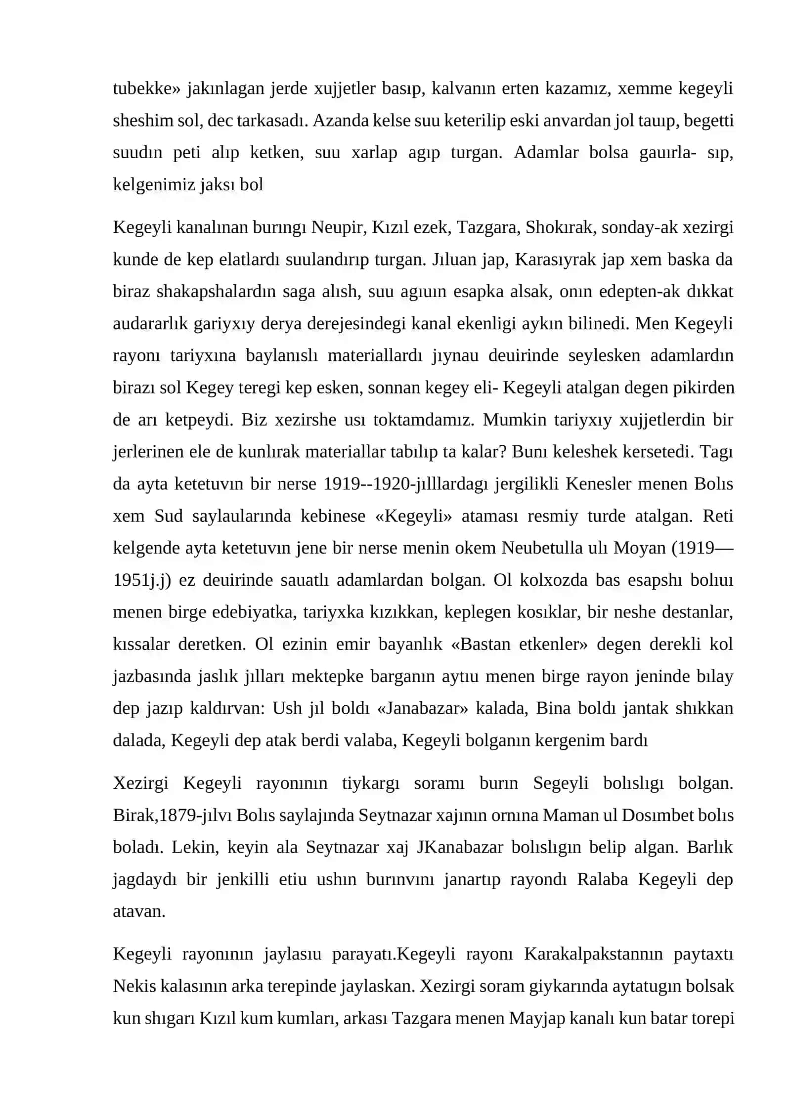 Kegeyli kelip shıǵıw hám belgi shaxs haqqında 2