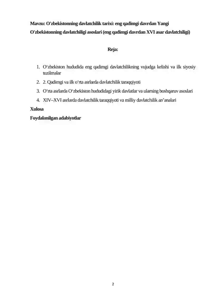 Yangi O‘zbekiston tarixi referati 2