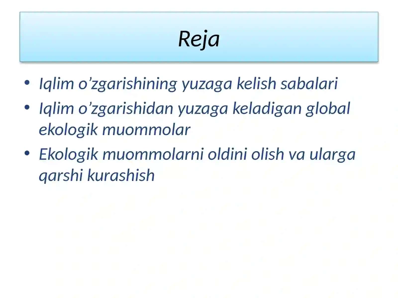 Iqlimo’zgarishining ekologik qibatlari 2