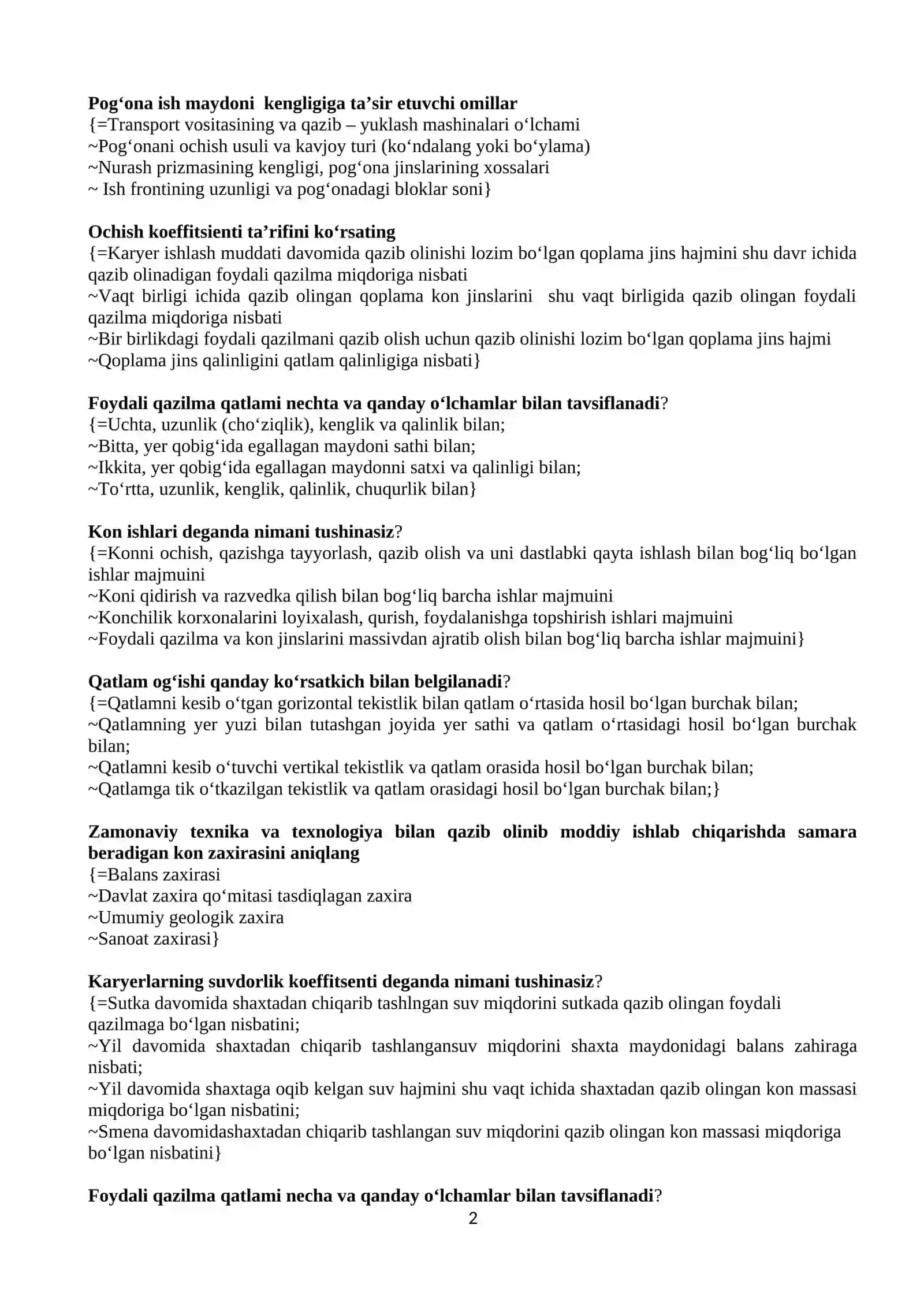 Оchiq kоn ishlаri 2