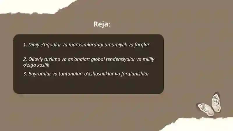 Dunyo xalqlari madaniyatidagi umumiylik va farqlar 2