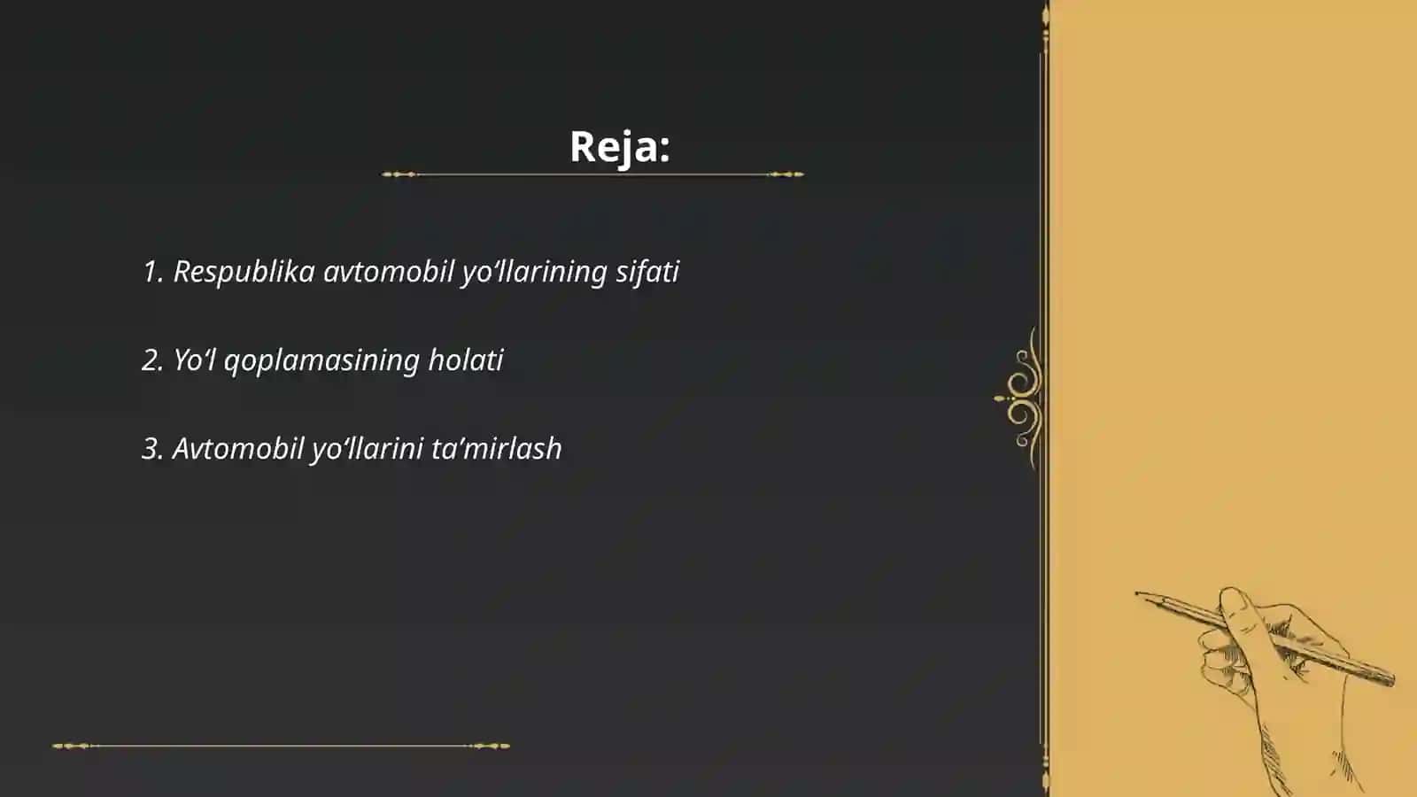 Respublika avtomobil yoʻllarining xolati 2