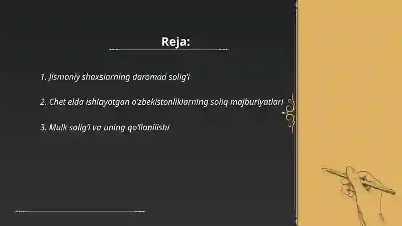 Jismoniy shaxslardan undiriladigan soliqlarga tavsif 2