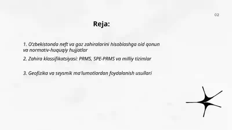Oʻzbekiston Respublikasida neft va gaz zahiralarini hisoblashda qoʻllanuvchi usullar haqida maʼlumot toʻplash 2