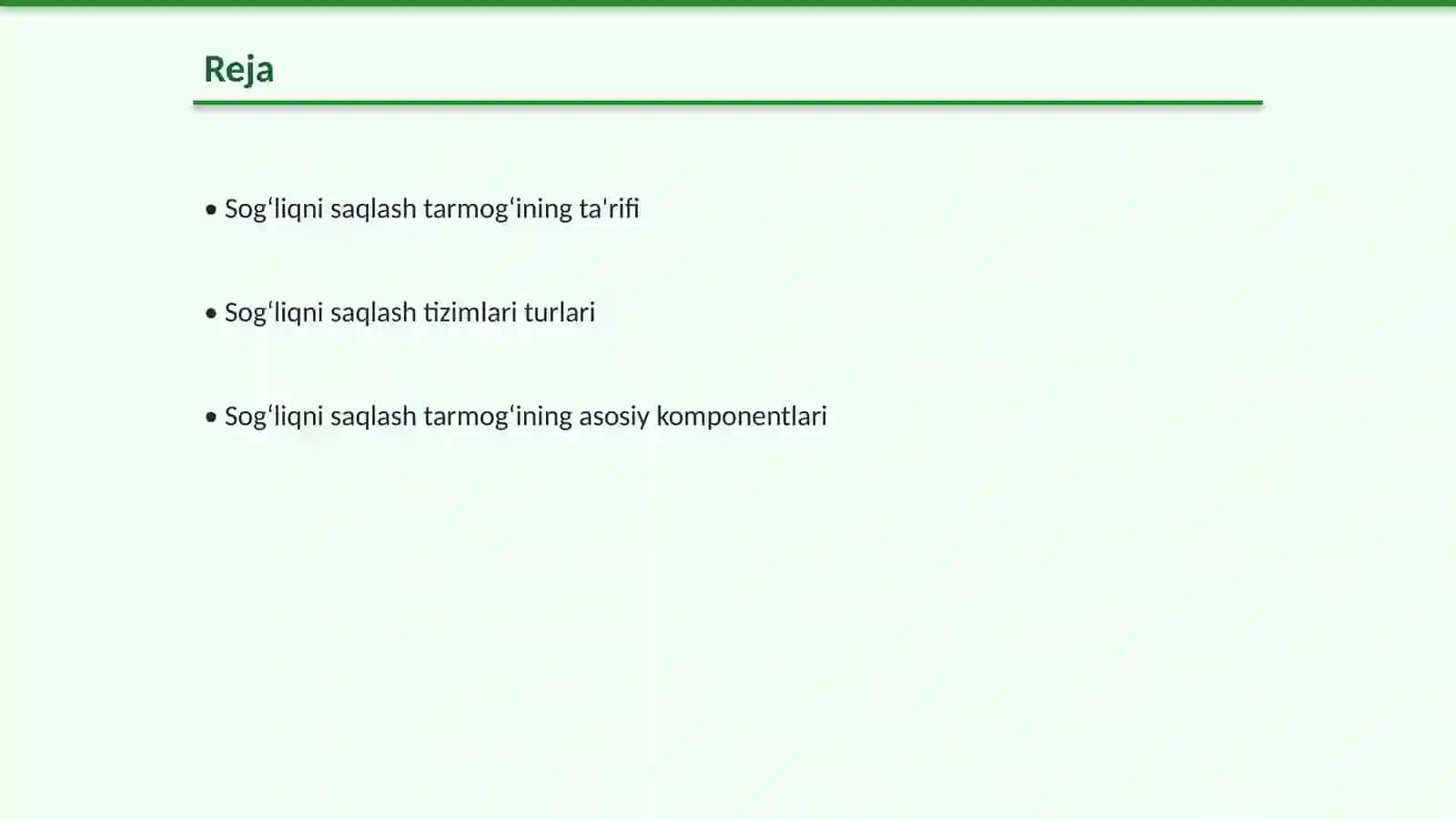 Sog‘liqni saqlash tarmog‘i 2
