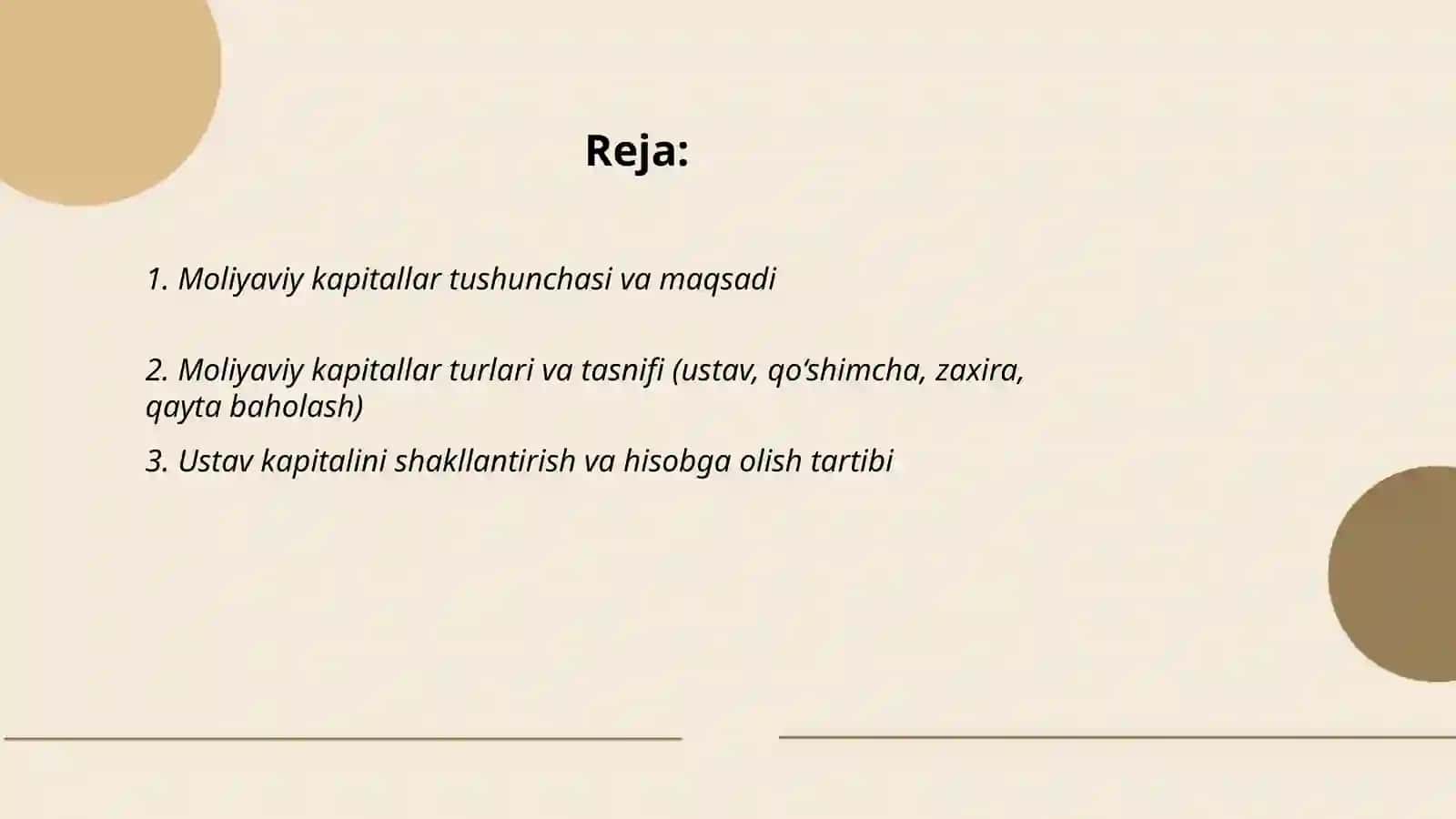 Moliyaviy kapitallar hisobi 2