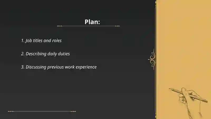 Plan: Talking about jobs and work 2
