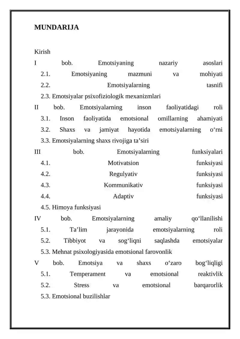 EMOTSIYANING RO’LI VA FUNKSIALARI 2