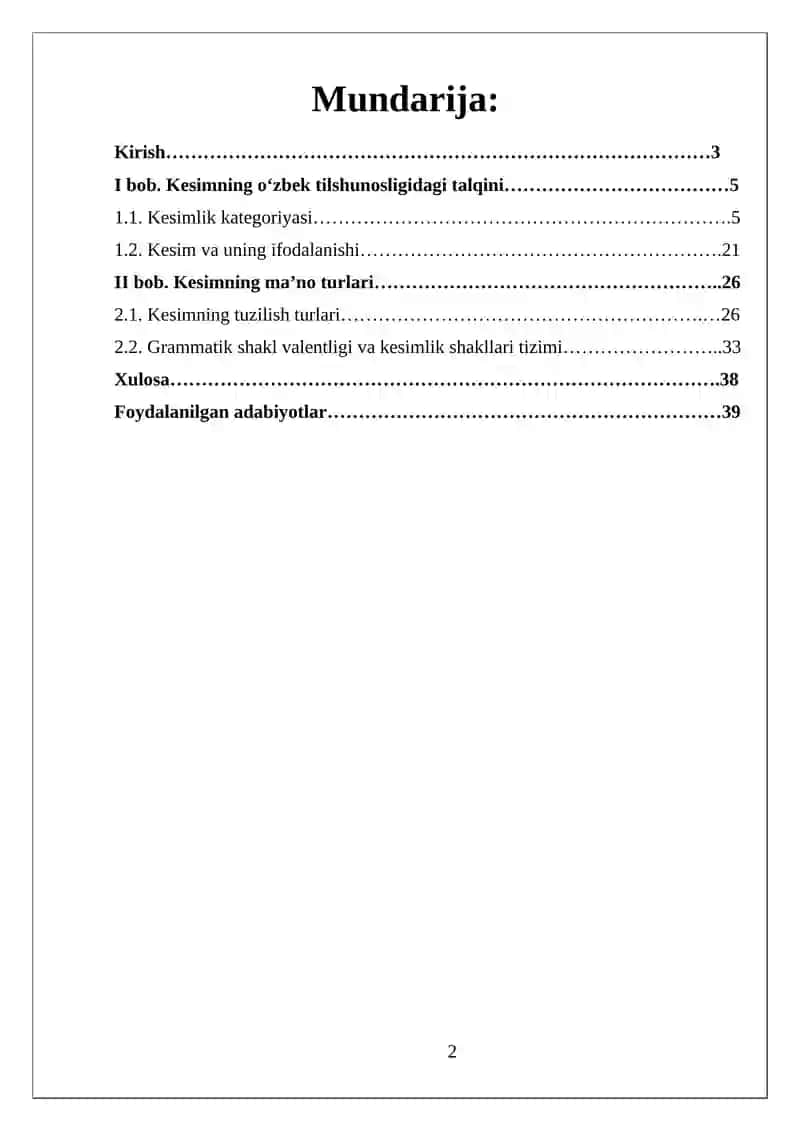 Kesim va uning o‘zbek tilshunosligidagi tadqiqi 2