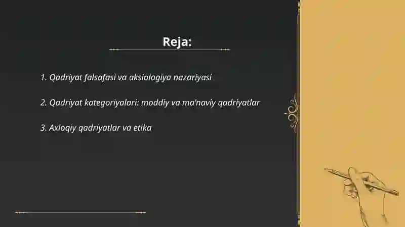 Qadriyat falsafasi aksiaologiya 2