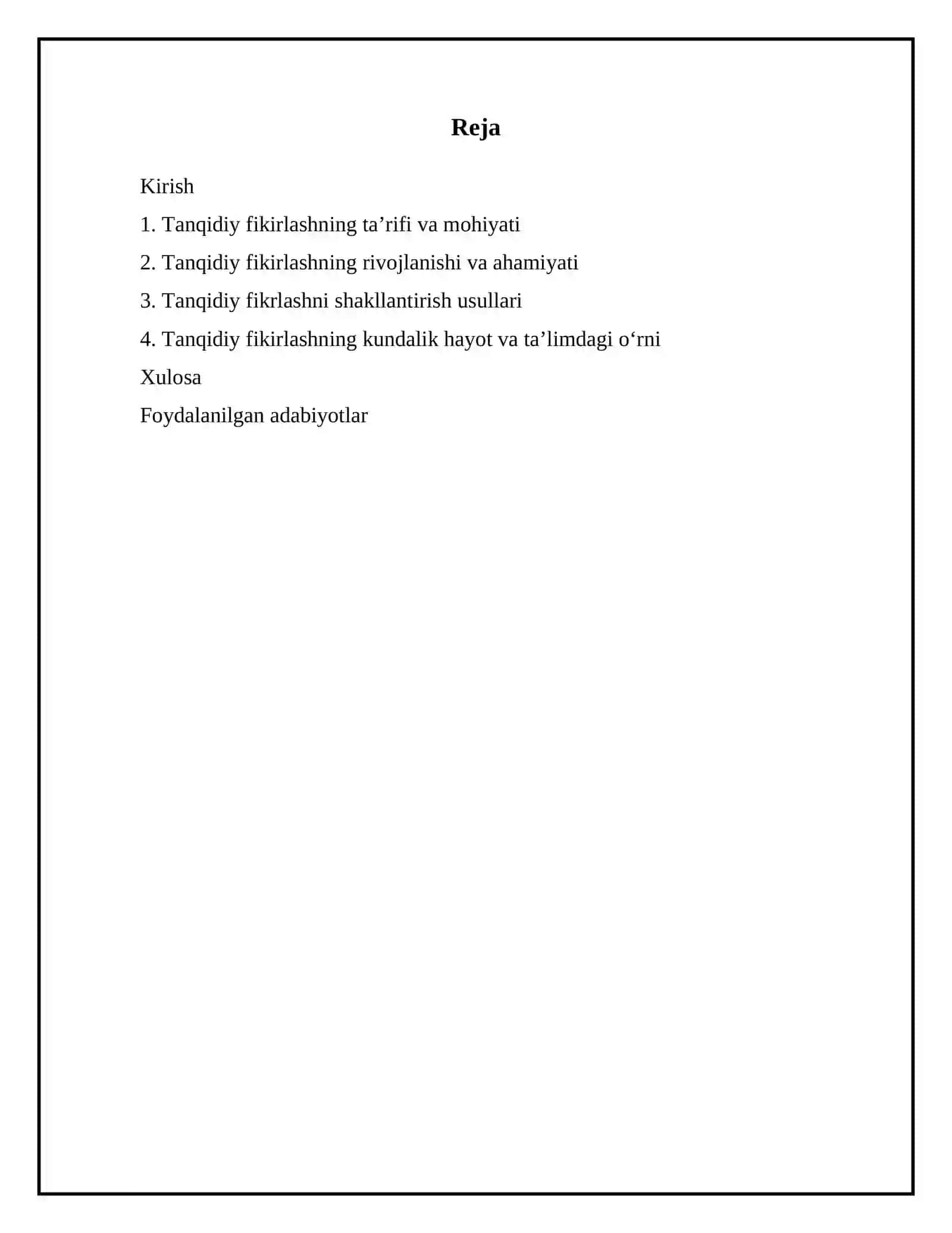 Tanqidiy fikirlash 2