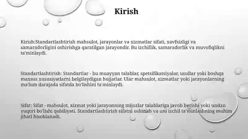 Standartlashtirish Va Sifat 2
