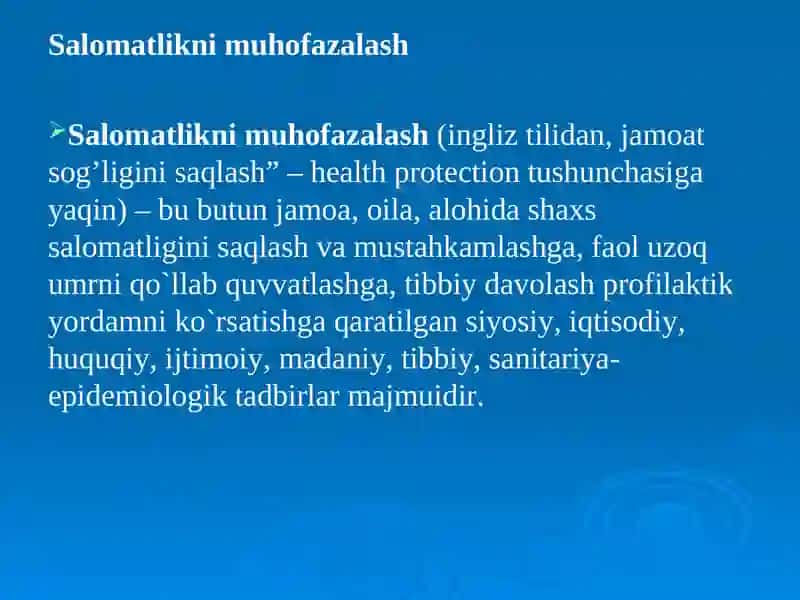 Salomatlikni muhofazalash 2