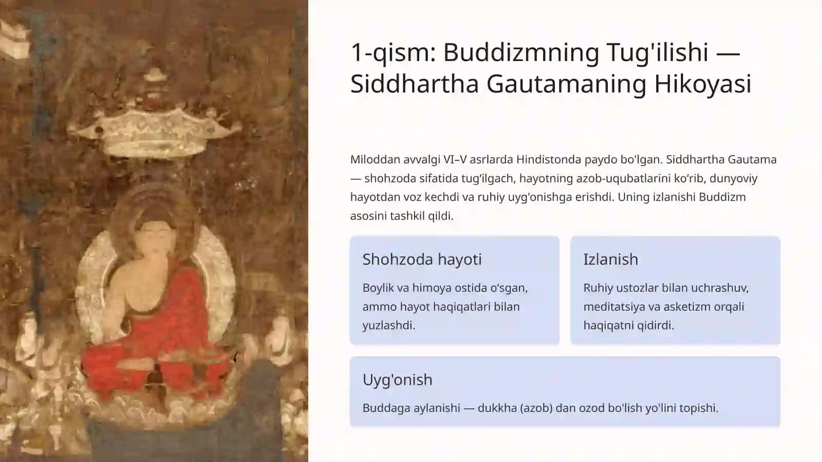 Buddizm: Azobdan Ozodlikka O'tgan Qadimiy Yo'l 2
