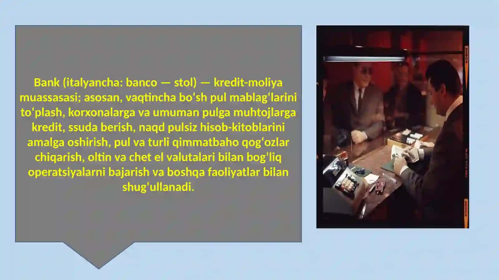 Bank Moliya tizimi 2
