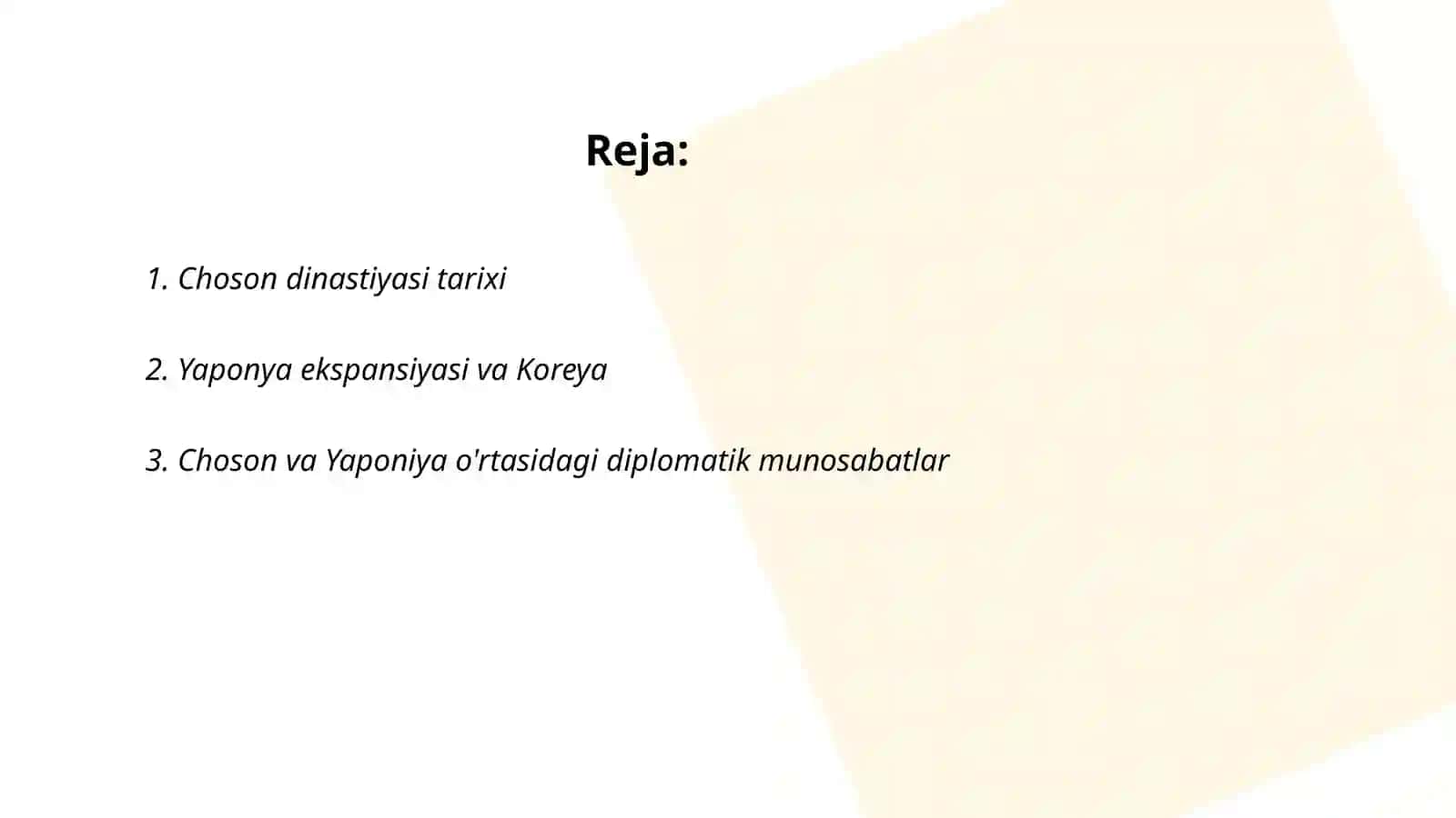 Chosonning halokati va yapon ekspansiyasi 2